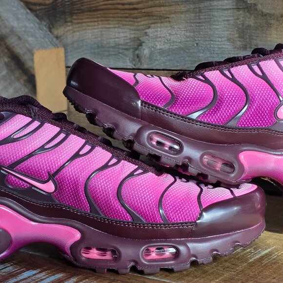 Nike Air Max Plus TN Womens 8.5 Pink Burgundy Tuned Air Sneakers Like New - Picture 8 of 14
